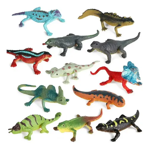 Set De 12 Figuras De Lagartos Realistas Para Niños – Juguetes Educativos De Reptiles, Coloridos Y Portátiles