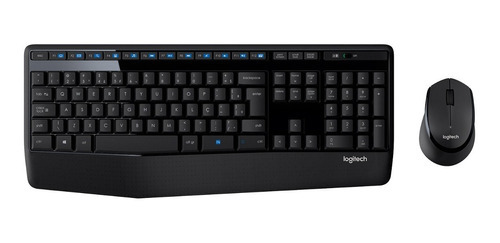 Kit de teclado e mouse sem fio Logitech MK345 Português Brasil de cor preto