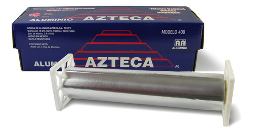 Papel Aluminio Azul Mod. 400 Azteca Con Cortador - 6 Piezas