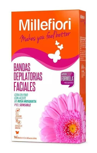 Millefiori Bandas Depilatorias Faciales Piel Sensible 16und