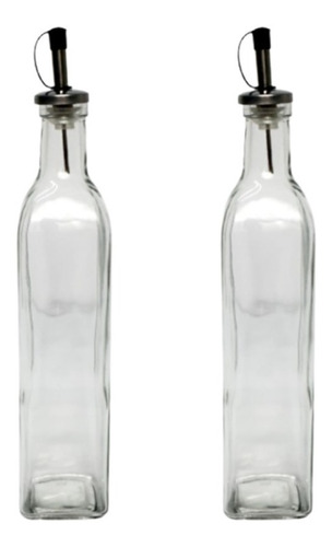 Set De 2 Botellas De Vidrio Estilo Retro Vinagreras Aceitera