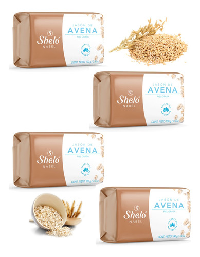 Jabón De Avena Especial Piel Grasa Acne 4 Piezas Shelo Nabel