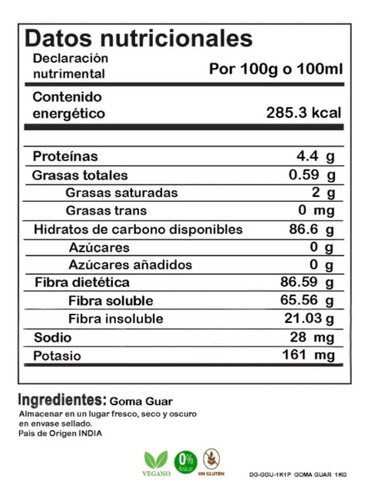 Goma Xantana Y Goma Guar 500 Gr C/u Alimenticio