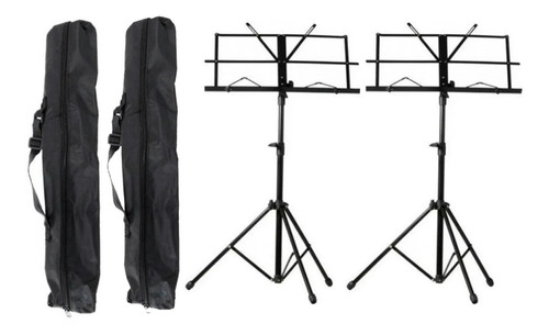 2 Estante P/ Partitura Suporte Pedestal Dobrável + Bag Capa