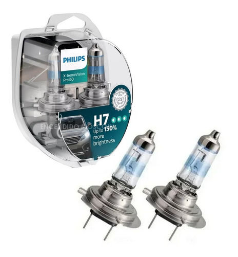 Lampara Philips H7 Xtreme Vision 130% Mas Luz Kit X 2 Lamp