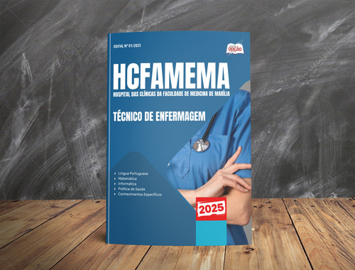 Apostila Completa Técnico De Enfermagem - Hcfamema Marília Sp 2025 - Editora Opção