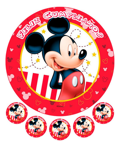 Lamina Comestible Mickey - Circulo 20 Cm- Azucar