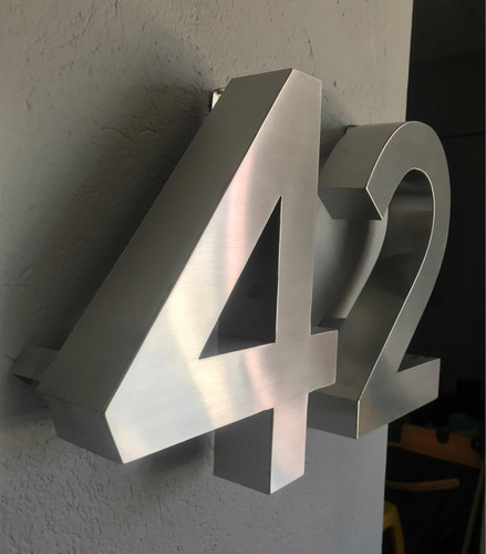 Números Residenciales 3d 18cm Alto Con Luz 2 Pzas Acero Inox