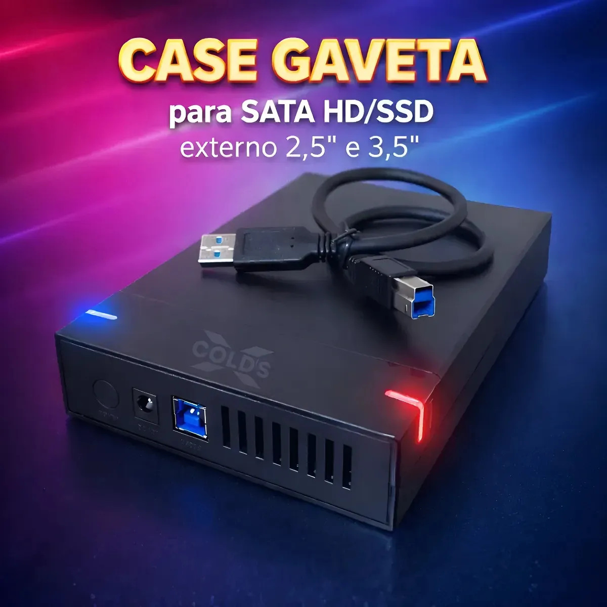 Case Hd Ssd De 2,5 E 3.5 Polegadas Sata Ill Gaveta Externo Pc Computador Xcolds