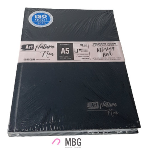 Imagen 4 de 5 de Cuaderno Plantec Noir A5 90grs. Punteadas Lettering Cosido