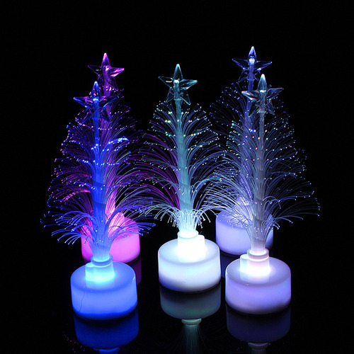 Mini Lámpara Led Colorida De Fibra Óptica Con Forma De Árbol