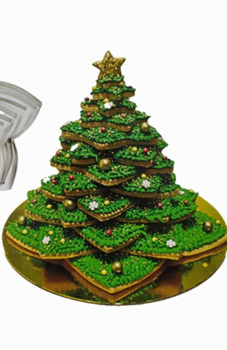 Cortador Galletas Fondant Metálico Árbol Navidad X 12 