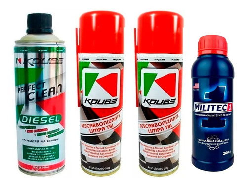 Kit Koube Perfect Clean Diesel + 2 Limpa Tbi + Militec 