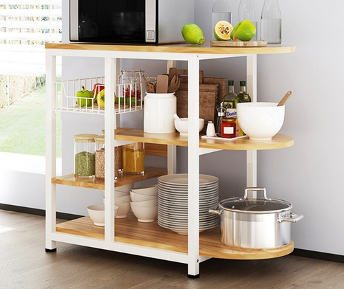 Mueble Organizador Multiusos Despensa De Cocina Nara Color Blanco