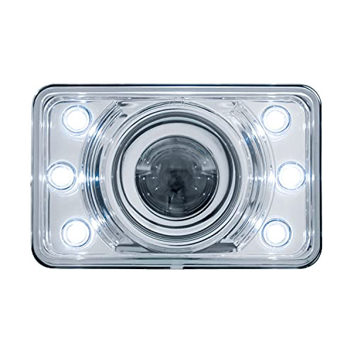 4  X 6  Crystal Projection Headlight W- 6 White Led Position