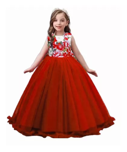 Limpia la habitación itálico Mirar fijamente Vestidos De Nina Elegantes Rojo | MercadoLibre 📦
