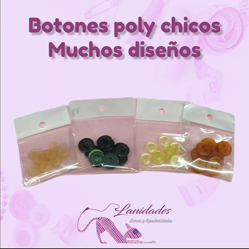 Botones Poly Chicos Muchos Diseño X3 Paquetes