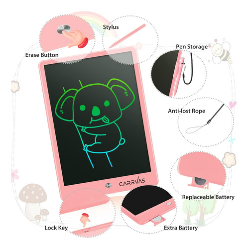 Carrvas Tableta De Escritura Lcd, Paquete De 4, Tablero De D