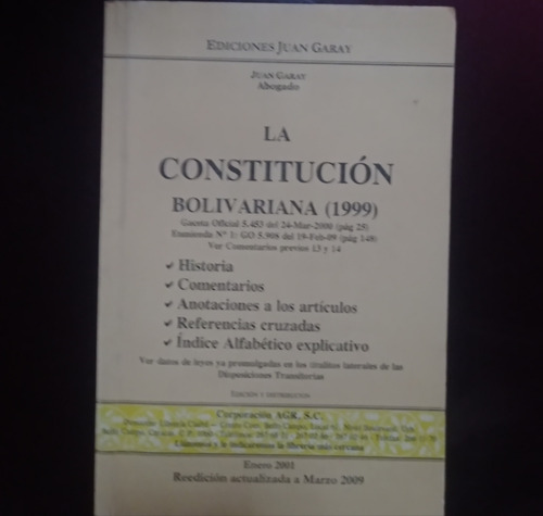 Constitución Bolivariana De Venezuela Comentada Juan Garay 