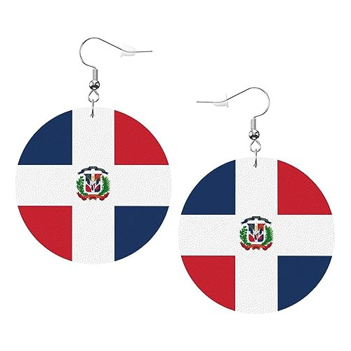 Aretes Bandera Costa Marfil Cuero Sintético Regalo Mujer