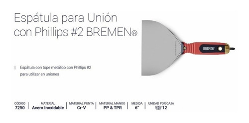Espatula Durlock Uni C/ Pun Ph2 152mm Ac Ino Yes Bremen 7250