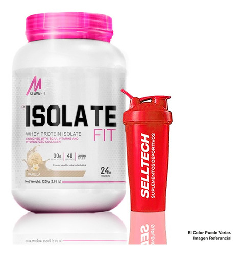 Proteína Mslava Fit Isolate 2.65lb Vainilla + Shaker