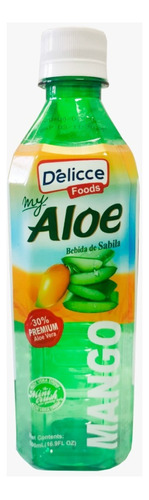 Jugo Delicce Foods Aloe Vera Sabor Mango 500ml Caja De 24uni