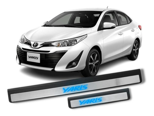 Soleira Com Led Yaris 2018 A 2022 Inox Jogo 4 Portas