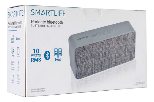 Parlante Portatil Bluetooth 10w Smartlife Sl-bts316g Color Gris
