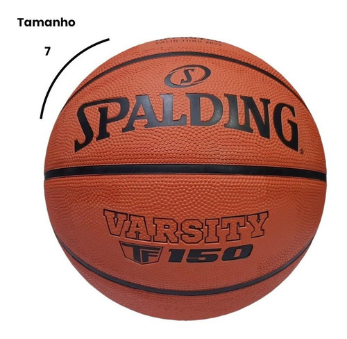 Bola De Basquete Spalding Tf 150 Varsity Tamanho 7 Oficial Cor Laranja