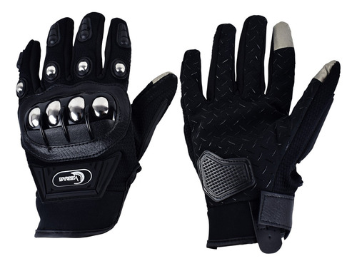 Guantes Protección Acero Motociclista Dedo Pantalla Táctil Color Negro Talla XL