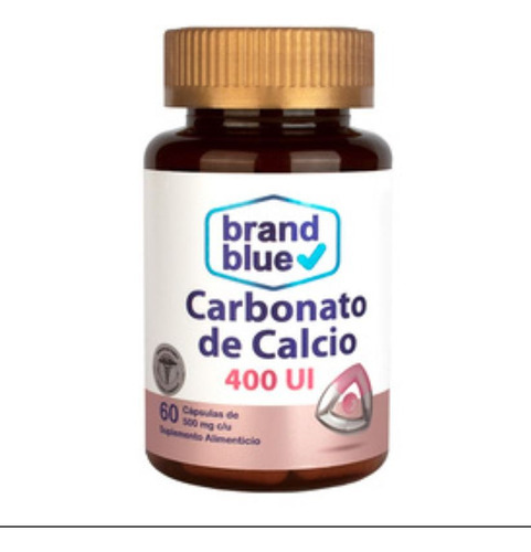 Carbonato De Calcio 60 Capsulas Brand Blue Sabor Neutro