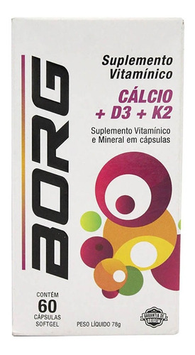  Cálcio + D3 + K2  60 Capsulas Borg