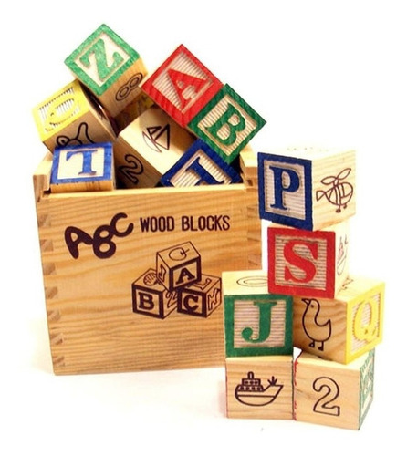 Cubo De Madera 27 Cubitos Juego Didactico Educativo Abecedar