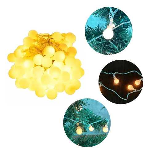 Guirnalada Luces Blanca Led Bolitas Luces Navidad Luces Transparentes