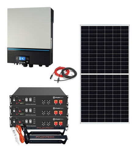 Kit Solar 8000w Híbrido Ampliado Con Baterías De Litio