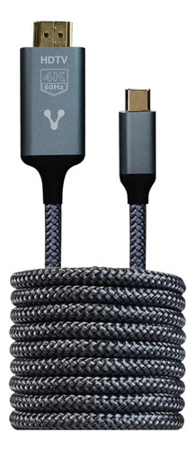 Cable Convertidor Vorago Tipo C A Hdmi 4k 1.8m Cab-310