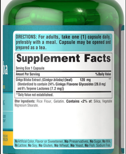 Imagen 2 de 2 de Ginkgo Biloba Americano Memoria En Stock