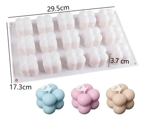 Molde En Silicona Para Velas: Bandeja Cubos Pequeños