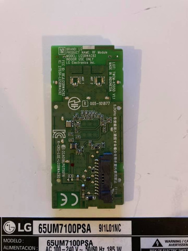 Modulo Wifi Bluetooth Lgsbwac92 Para LG 65um7100psa 65um7100 (Usado)