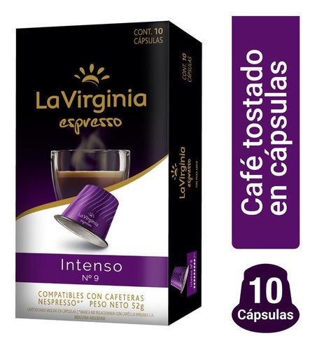 Cafe En Capsulas La Virginia Espresso Intenso N9 10 Capsulas