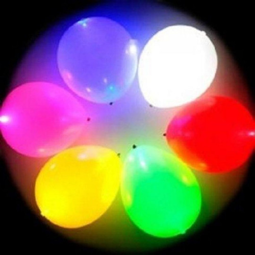 Imagen 3 de 10 de Globos Luminosos Fluo Led X 12 Brilla Con Luz Uv Cotillon