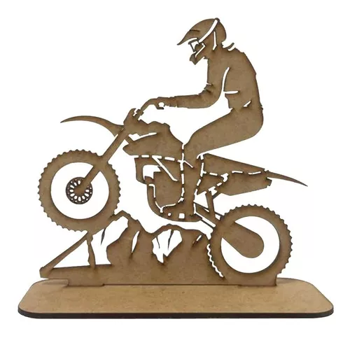 Moto, Quadro em MDF na cor preta com desenho de Moto Cross.…