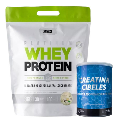 Whey Protein Star 3kg + Creatina Cibeles 350g Combo