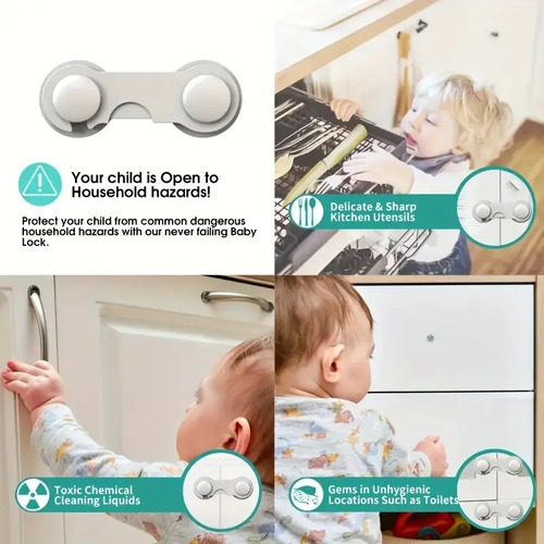 10 Seguros Rigidos De Proteccion Dedo Niños Cajones Puerta