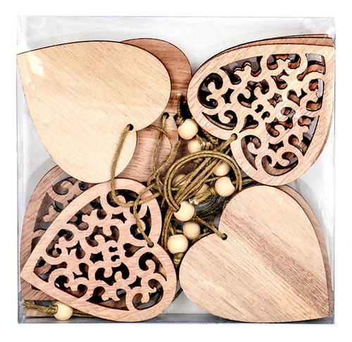 5 X 10 Uds. Colgante Hueco De Madera Para En Forma De