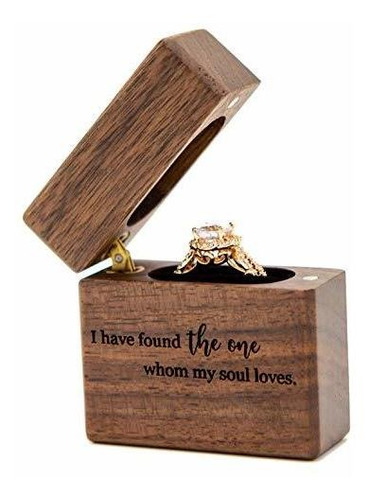 Joyero - Muujee Slim Wood Ring Box - I Have Found The One Wh