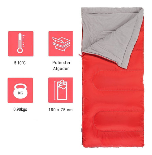 Saco De Dormir Compacto Camping 5 A 10 Grados Liviano