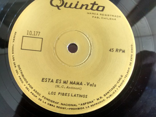 Vinilo Single De Los Pibes Latinos - Esta Es Mi Mama( P122