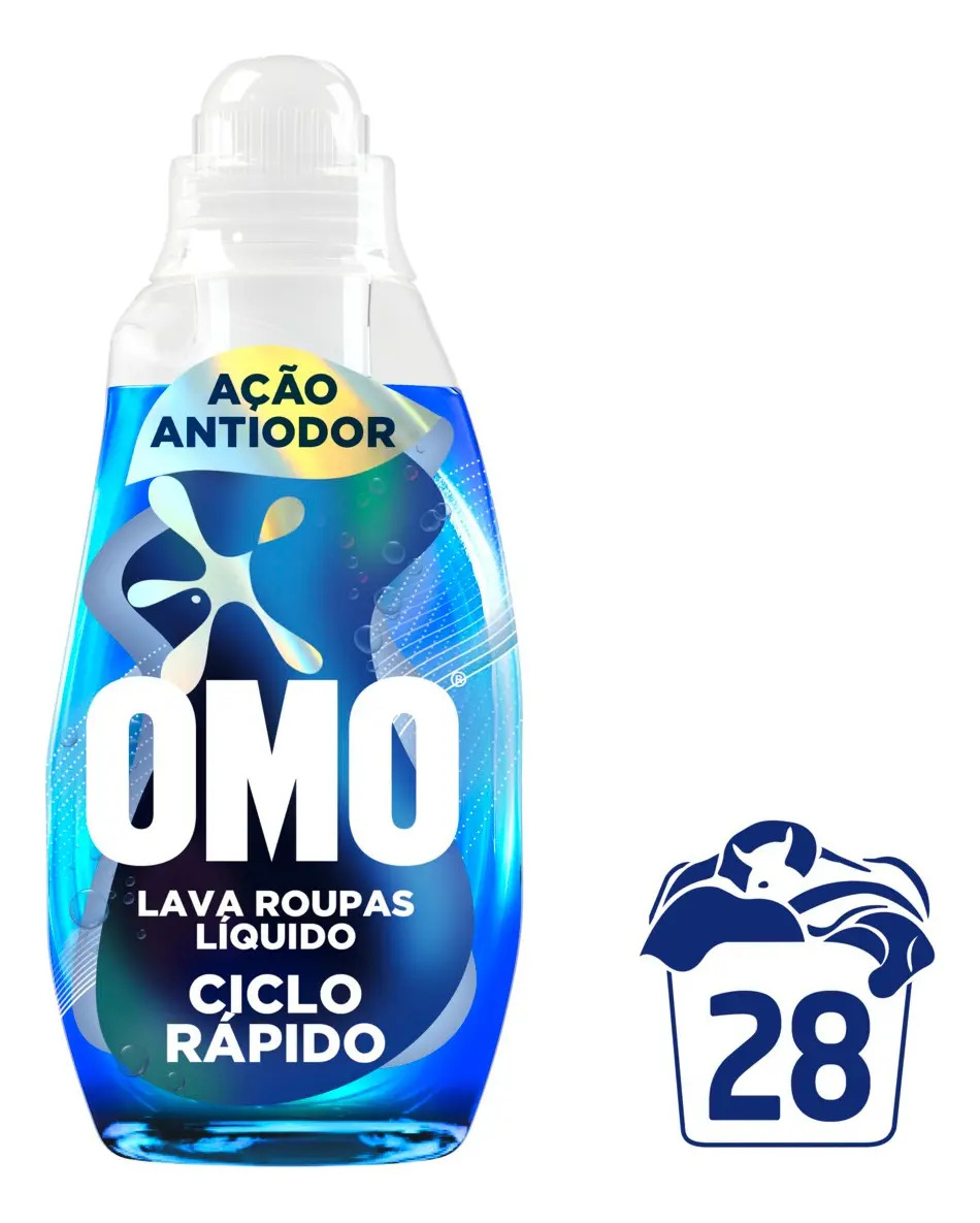 Lava-roupas Líquido Omo Ciclo  Rápido Ação Antiodor 1,4l